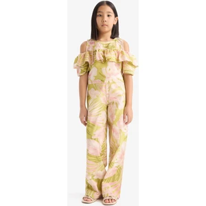 Kız Çocuk Desenli Wide Leg Geniş Paça Pamuklu Pantolon D7610A825SM