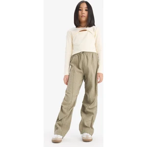 Kız Çocuk Beli Lastikli Düz Paça Paraşüt Pantolon D7605A825SM