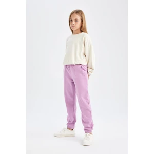 Kız Çocuk Beli Paçası Lastikli Basic Düz Jogger Eşofman Altı D3201A824WN