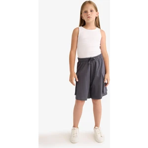 Kız Çocuk Beli Lastikli Kargo Cepli Şort B0840A825HS