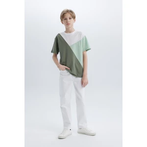 Erkek Çocuk Straight Fit Düz Paça Basic Düz Jean Pantolon B5616A825SM
