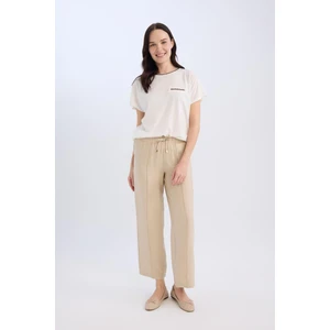Wide Straight Beli Lastikli Cepli Bağcıklı Düz Paça Pantolon D8354AX25SP