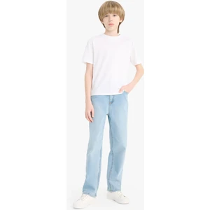 Erkek Çocuk Straight Fit Düz Paça Cepli Basic Düz Jean Pantolon C3697A824WN