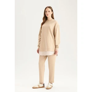 Harem Basic Düz Sweatshirt Kumaşı Pantolon D9363AX25SP