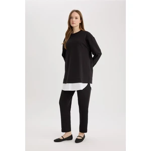 Harem Basic Düz Sweatshirt Kumaşı Pantolon D9363AX25SP