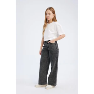 Kız Çocuk Wide Leg Geniş Bol Paça Pamuklu Jean Pantolon D7094A825SM