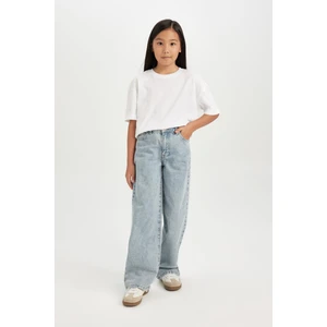 Kız Çocuk Wide Leg Geniş Paça Jean Pantolon D6485A8NS