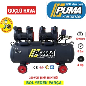 100 lt Yüksek Verimli Kompresör (Yağsız 4HP)