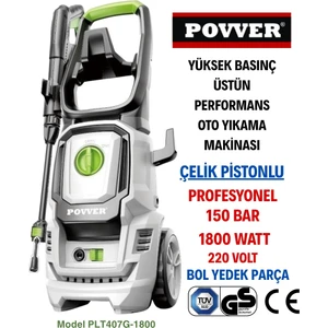 PROFESYONEL İNDÜKSİYON MOTORLU Yüksek Basınçlı Yıkama Makinası (1800 W - 150 Bar) KÖPÜK ATMA APARATI HEDİYE