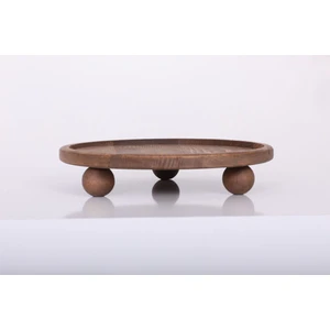 Ahşap Sunumluk Ayaklı Sunumluk Ahşap Ceviz Renk