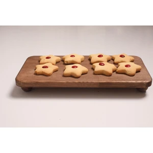 Ahşap Sunumluk Ayaklı Sunumluk Ahşap Ceviz Renk