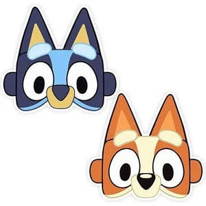 Parti Dükkanım Bluey Kağıt Maske 6 Adet