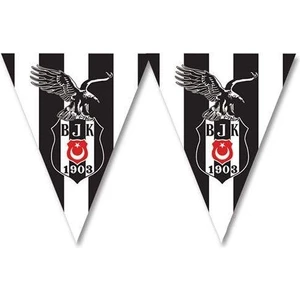 Süsle Bebek ve Parti Beşiktaş Üçgen Bayrak Flama - 3,60 mt