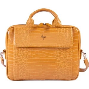 - 214 Kroko Sarı Evrak Çantası Macbook Air Pro 13&13.3" Laptop Çantası 35x26x7 Cm Brıefcase