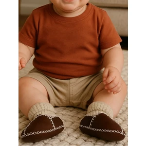 Bebe Patik Ayakabı Deri Lüx Kahverengi