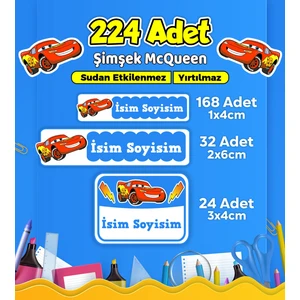 Sb Store Okul Kreş İsim Etiketi Kalem Defter Özel İsim Yazılabilen Etiket Seti - 224 Adet