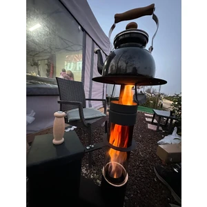 Defne Tasarım Mini Pelet Soba Kasasız Mini Roket Pelet Sobası Bahçe Şöminesi