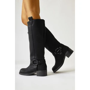 Soleil Siyah Kemer Detaylı Çekme Çizme