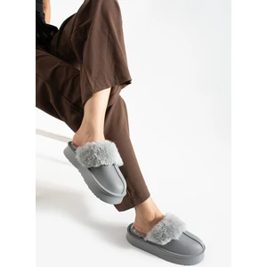 Çıkarılabilir Iç Astar Kürklü Yüksek Taban Eva Kışlık Kadın Terlik FTPOP25