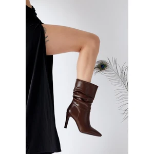 Wilma Kahve Körüklü Ince Topuklu Bot