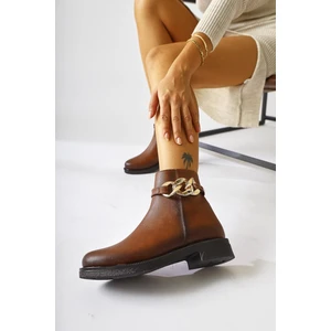 Sydra Taba Oval Burunlu Çıkarılabilir Aksesuarlı Bot