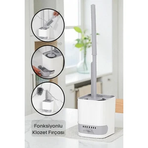 Hazneli Klozet Fırçası Banyo Tuvalet Wc Temizleme Fırçası 2li Temizlik Fırçası Hazneli Su Akıtmaz