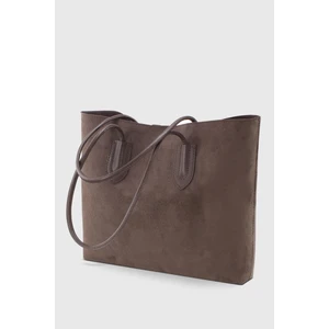 Süet Kahve El Ve Omuz Çanta  Kadın Retro Shopper Çanta 264