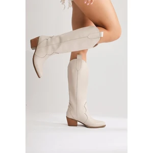 Lhena Bej Western Çekme Çizme