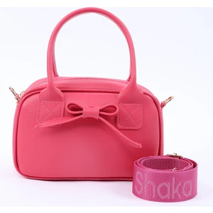 Fuşya Shk217 Fiyonklu Suni Deri, Tek Bölmeli, Fermuarlı,Kolon Askılı, El, Kol Ve Omuz Çantası