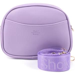 Lila SHK194 Suni Deri Fermuarlı 2 Bölmeli Ayarlanabilir Kolon Askılı Omuz Çantası