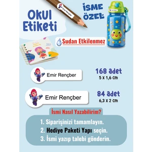 Okul Etiketi SUDAN ETKİLENMEZ, Kalem Defter Etiketi Brawl Star Temalı Özel Isim Yazılabilen Etiket - 252ADET