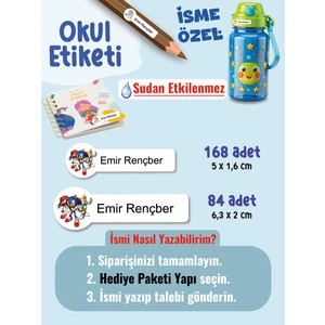Okul Etiketi SUDAN ETKİLENMEZ, Kalem Defter Etiketi Sonik Temalı Özel Isim Yazılabilen Etiket - 252ADET