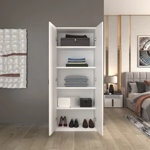 lilyum 2 Kapaklı 5 Katlı Çok Amaçlı / Elbise Dolabı / Saklama Dolabı 70 Lilyum