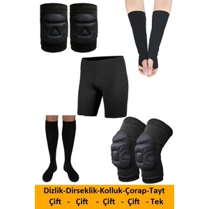 Voleybol Dizliği Dirseklik Kolluk Tayt Çorap Seti