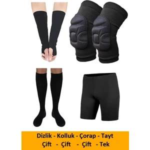 Voleybol Dizliği Kolluk Tayt Çorap Seti