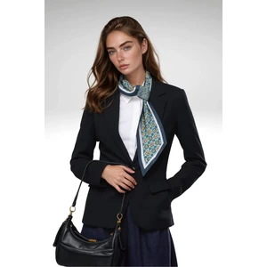 Vintage Esintili Çiçek Desenli Modern Tasarım Kadın Kravat Fular