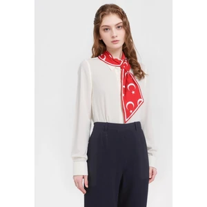 Türk Bayrağı Desenli Şık Kadın Kravat Fular