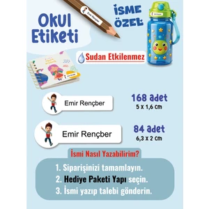 Okul Etiketi SUDAN ETKİLENMEZ, Kalem Defter Etiketi Paw Petro Temalı Özel Isim Yazılabilen Etiket - 252ADET