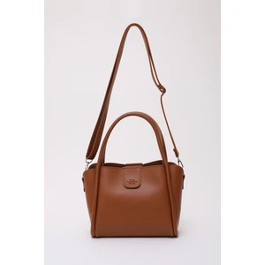 Taba SHK190 Suni Deri Çıkarılabilir Makyaj Çantalı Çıtçıtlı El, Kol ve Omuz Çantası