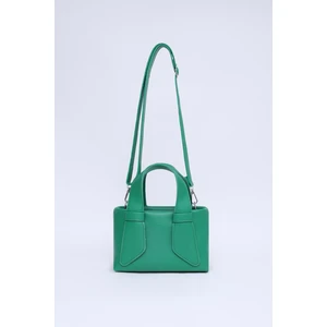 Çimen Yeşili SHK60 Suni Deri, Tek Bölmeli, Fermuarlı, Ayarlanabilir Askılı, El, Kol Ve Omuz Çantası
