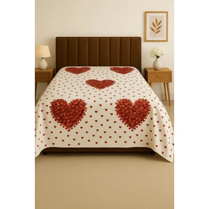 Aşk Temalı Pike Örtüsü 200X240 cm - %100 Pamuk, Çift Kişilik