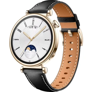Huawei Watch Gt4 41MM Ile Uyumlu Starlight Gold Metal Tokalı Deri Zarif Şık Kordon