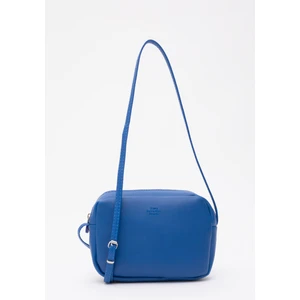 Saks Mavi U23 Suni Deri ,tek Bölmeli, Fermuarlı,süet Iç Kumaş, Ayarlanabilir Askılı, Mini Urban Omuz Çantası