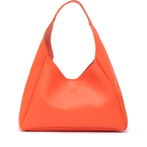 Turuncu SHK19 Suni Deri, Çıtçıtlı, Tek Bölmeli, Fermuarlı Makyaj Çantalı, El, Kol ve Omuz Çantası