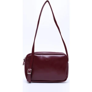 Bordo U23 Suni Deri ,tek Bölmeli, Fermuarlı,süet Iç Kumaş, Ayarlanabilir Askılı, Mini Urban Omuz Çantası
