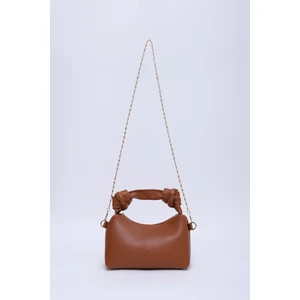 Taba SHK24 Orjinal Soft Deri Düğüm Detaylı Zincir Askılı El ve Omuz Çantası U:14 E:22 G:8 cm