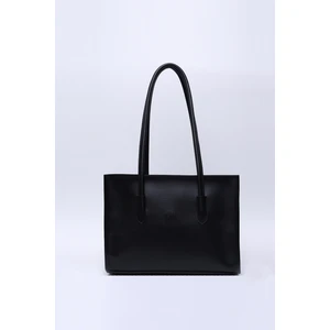 Siyah Shk173  Deri, Tek Bölmeli, Fermuarlı, Makyaj Çantalı El, Kol Ve Omuz Çantası U:24 E:34 G:13 Cm