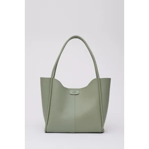 Shaka Yeşil Shk76 Çıtçıtlı Fitil Askılı  Deri Makyaj Çantalı Büyük Boy Kadın El Ve Omuz Çantası  U:29 E:30 G:9 Cm