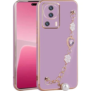 Cep Plus Xiaomi Mi 13 Lite Kılıf El Tutamaçlı Kamera Korumalı Cppl Taka Silikon Kapak-Mor