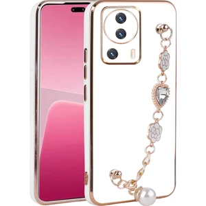 Cep Plus Xiaomi Mi 13 Lite Kılıf El Tutamaçlı Kamera Korumalı Cppl Taka Silikon Kapak-Beyaz